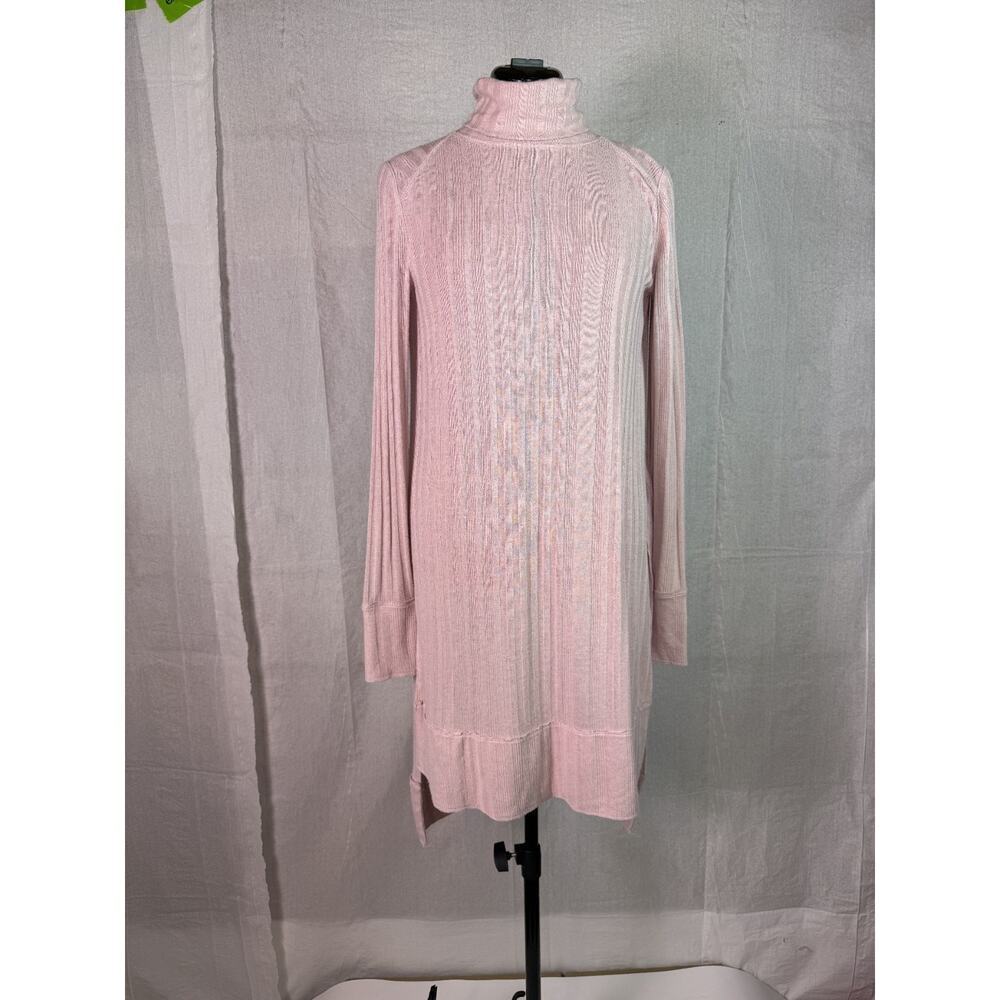 Free People Espresso Rib Top Tunic Pale Mauve Sweater Womens Size Medium C731